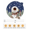 thumbnail image 6 of 13 Inch Round Placemats Set of 6, Navy Blue Christmas Non Slip Heat Insulation PP Table Mats, Snowman Xmas Snowflake Botanical Tree Washable Place Mats for Kitchen Dining Party Table Decor, 6 of 7