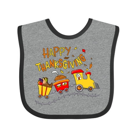 

Inktastic Happy Thanksgiving Turkey Train with Food Gift Baby Boy or Baby Girl Bib
