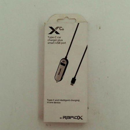 UPC: 0856690005715 | RapidX – XCPlus 3.3  USB Type C Vehicle Charger with additional USB port – White