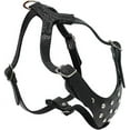 thumbnail image 2 of Black Genuine Leather Rhinestones Dog Harness for Small Dogs 13"-17.5" Chest, 2 of 4