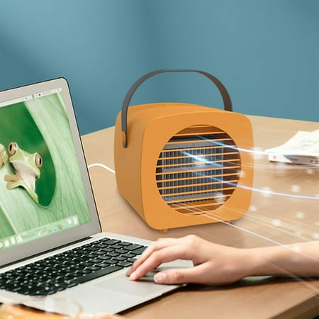 

WHLBF Portable Air Cooler office Silent Mini Evaporative Air Fan USB Rechargeable Small Fan