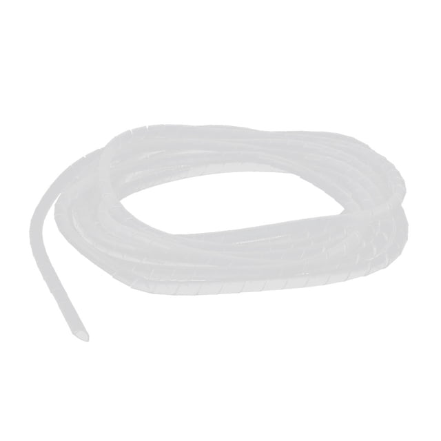 Tubo de envoltura de cable espiral de polietileno PE de 6 mm OD 4M Uxcell Blanco