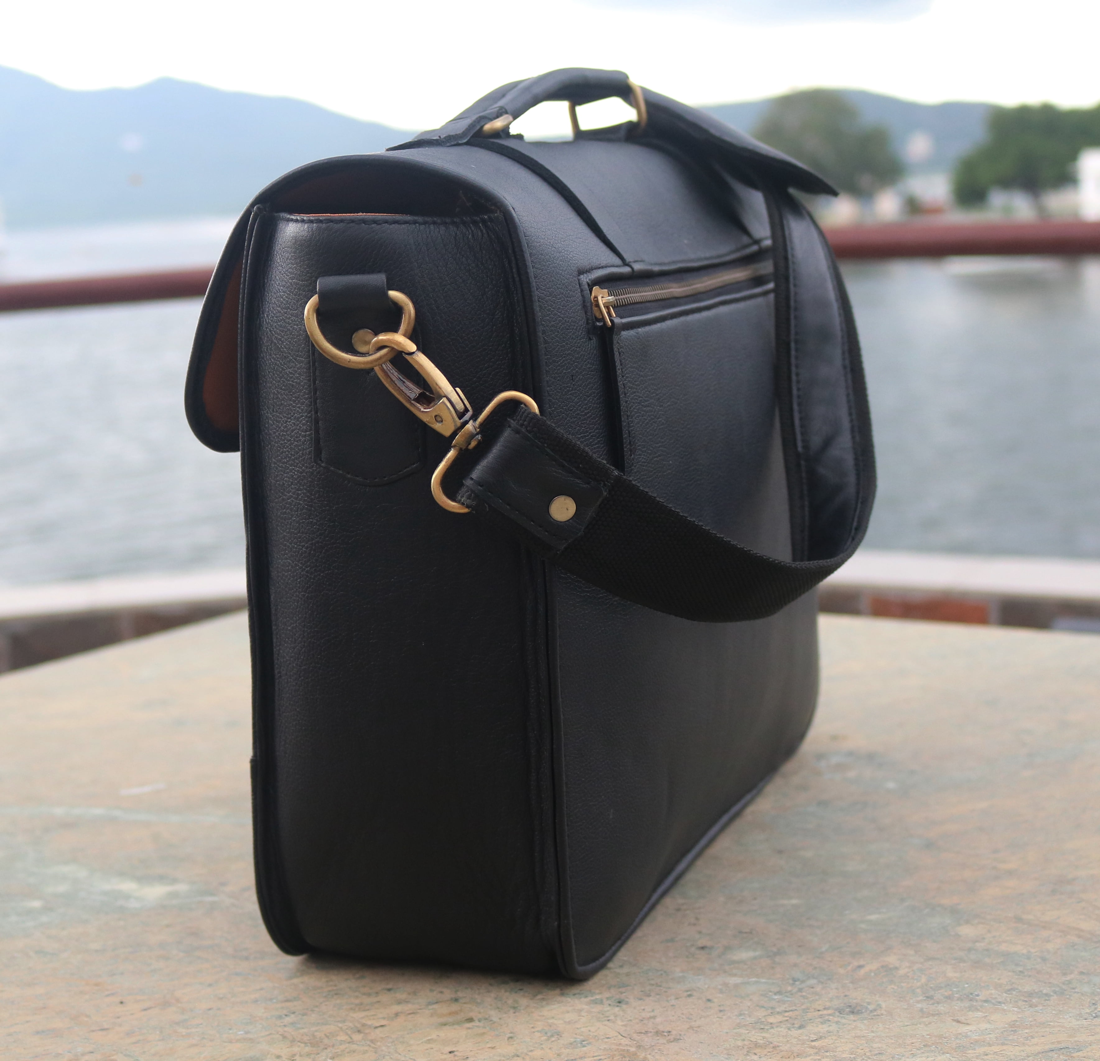 14 inch Laptop business briefcase shoulder bag Travel Crossbody Bag with top lift handle.