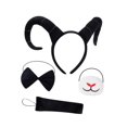 thumbnail image 1 of Diadema de cuernos de antílope, banda para el cabello única para animales, disfraz de cosplay, fiesta temática Negro, 1 of 8