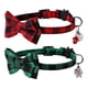 thumbnail image 1 of Paquete de 2 collares navideños para perros, collares clásicos a cuadros estilo búfalo con pajarita extraíble, ajustables, 1 of 5