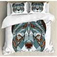 thumbnail image 1 of Pitbull Duvet Cover Set Queen Size, Ethnic Zentangle Style Terrier Head Portrait Hand Drawn Ornament Canine Dog Animal, Decorative 3 Piece Bedding Set with 2 Pillow Shams, Multicolor, by Ambesonne, 1 of 3