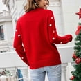 thumbnail image 4 of Suéter navideño para mujer, suéter de punto navideño para mujer, suéter navideño, suéter de punto navideño, rendimiento sólido, 4 of 8