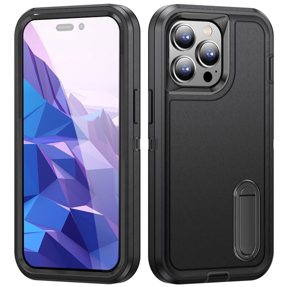 TECH CIRCLE for Apple iPhone 15 Pro Max Hybrid Case with Kickstand, Anti-Drop Hybrid Heavy Duty Protective Cover Full Body Shockproof Rugged Military Bumper Tough Kickstand Cover,K