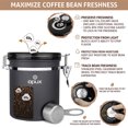 thumbnail image 3 of OPUX Coffee Canister | Stainless Steel Airtight Coffee Container with Scoop | Coffee Storage for Coffee Beans, Ground, Tea with Co2 Valve and Date Tracker | Coffee Jar (16 oz Matte Gray), 3 of 8