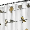 thumbnail image 3 of Rowley Shower Curtain-Floral Animal Bird Print Design for Bathroom, Yellow and Gray, Yellow & Gray 72x72, 3 of 4