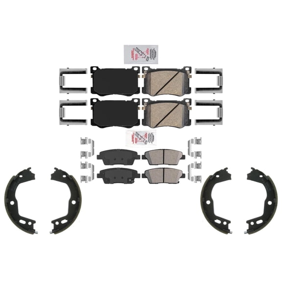 AmeriPro Ceramic Brake Disc Pads & Parking Shoes for Genesis 15-16 4 Door V6 V8