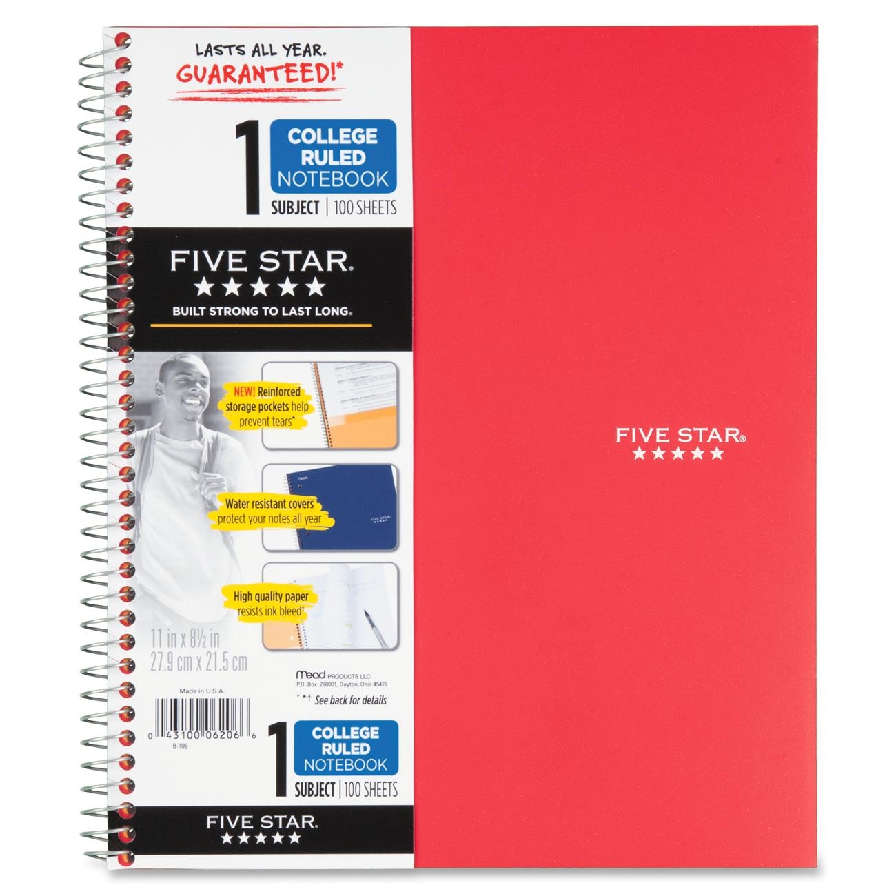 Mead Five Star 1Subject Notebook