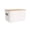 1Pc Storage with Wood Lids, variant on 8/4/2/1pc Storage Bins with Wood Lids – Plastic Stackable Storage Containers with Handle – Medicine Cabinet, Bookshelf Organizer for Home, Office, Desktop, Classroom – White