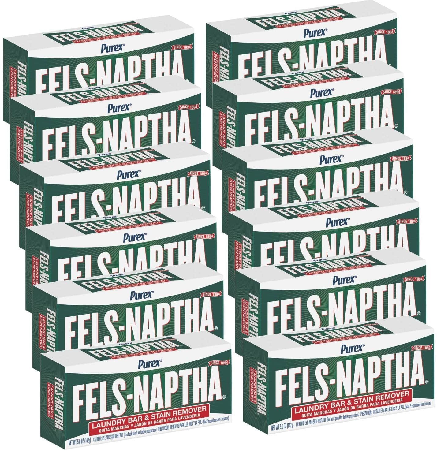 Fels Naptha Laundry Soap (Pack of 12)