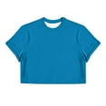 thumbnail image 4 of Evdexr Men's Boxy Cropped Cut T Shirts Short Sleeve Round Neck Tee Casual Basic Tops Blue M, 4 of 5