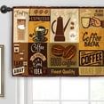 thumbnail image 2 of Coffee Vintage Kitchen Curtain Valance 54W x 18H Rod Pocket Farmhouse Rustic Cafe Window Treatment for Living Room Bedroom Bathroom, 2 of 6