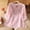 Pink, variant on Women's Elbow Sleeve Blouse, V-Neck Embroidered Top with Soft Breathable Polyester Fabric, Casual Loose Fit Shirt for Summer Daily Wear, 2026 Limited-time Offer
