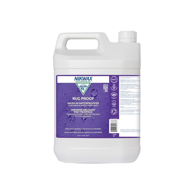Alfombra impermeable Nikwax Proof de 5 litros para mantas de caballos