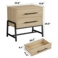 thumbnail image 6 of Litake Nightstand with Drawers Light Wood Bedside Table, Wide Side Table with Metal Legs, Modern Night Stand Mid Century Modern Bed Side Tables for Bedroom Living Room, 6 of 9