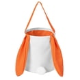 thumbnail image 3 of Easter Bunny Canvas Basket with Long Ears,Rabbit Tail & Handle,Cute Bucket Tote for Easter Egg Hunt & Gift Storage, 3 of 7