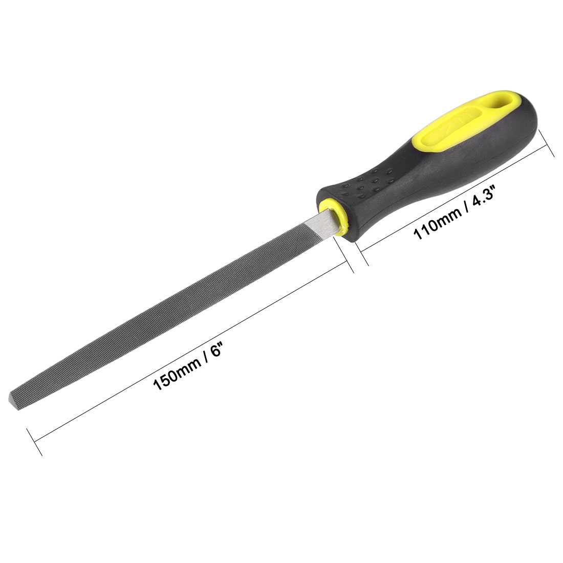 Unique Bargains Second Cut Grade Carbon Steel Triangle Side Three Square File 10.24"