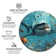 thumbnail image 3 of Pofeuu Realistic Ocean Shark Print Coasters for Drinks, 4Pack PU Leather Coasters, Bar Drink Coasters for Tabletop Protection, Furniture from Damage-Round Shape, 3 of 6