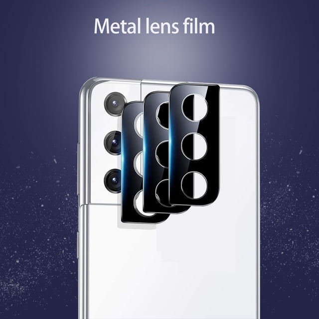 Cameland For S21 Plus Aluminum Alloy Tempered Glass Screen Rear Camera Lens