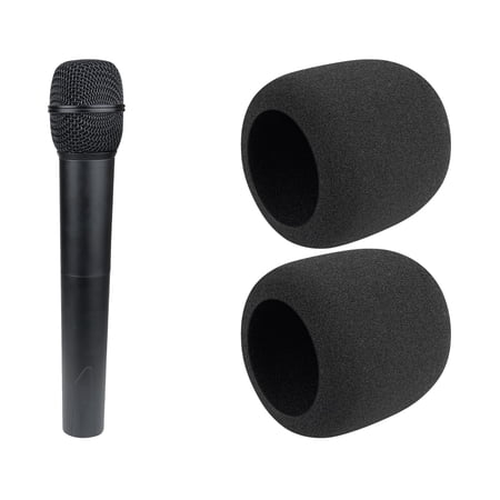 SOULWIT 2Pcs Microphones Pop Filter for Audio-Technica ATH ATW-1102, Protective Mic Cover Windscreen Foam - Black