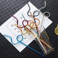 304 stainless steel straw set creative color curved drink straw metal