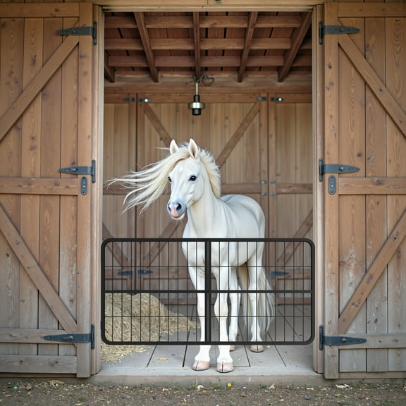 48'' x 24'' Horse Stall Gate,Heavy Duty Horse Barn Door Guard, Easy Install Horse Stall,Premium Stall Guards for Horses & Horse Barns