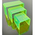 thumbnail image 4 of T'z Tagz New 2 Inch Deep 3 Piece Neon Green Acrylic Riser Display Stand Set 3, 4 of 7