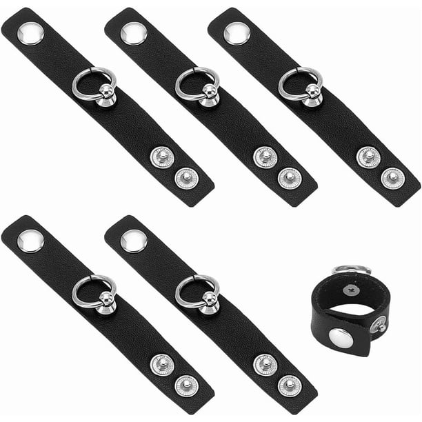 6 anillos de cuero para hombres y mujeres, estilo punk negro, estilo nacional, de metal, para amantes, colgantes sencillos, para cumpleaños, Navidad, regalos de joyería.