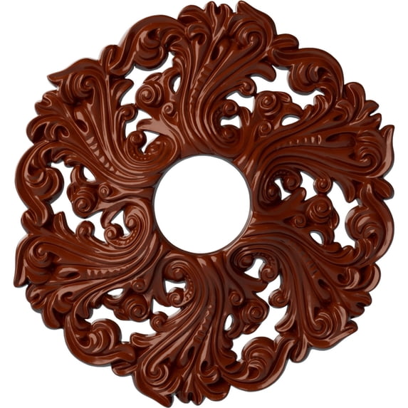 Ekena Millwork 19 5/8"OD x 4 3/4"ID x 1 3/4"P Orrington Ceiling Medallion (Fits Canopies up to 4 3/4"), Hand-Painted Firebrick