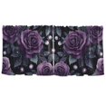 thumbnail image 7 of Yayeee Kitchen Curtains Tier Set of 2 Light Filtering 57"x24" Over Sink Window Panels, Roses and Pearls, 7 of 7