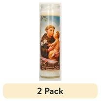 (2 pack) Prayer Candle St Anthony White Wax, 8 Inch