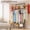 Black, variant on Clothes Rack, Double Rods Rolling Clothing Rack for Hanging Clothes, Portable Garment Rack with Wheels, Coat Rack Wardrobe Closet Load 350 LBS (Black)