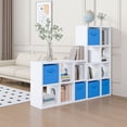 thumbnail image 4 of YOYTOO 2 Pack Cube Storage Bins with Handle, 11" Foldable Fabric Cube Organizer Baskets for Shelves and Cubby Organizers, Royal Blue, 4 of 11