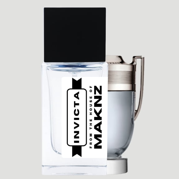 MAKNZ Invicta Eau de Parfum, Inspired by Invictus, Cologne for Men, 1.7 oz / 50ml – Citrus, Marine, Aromatic, Fresh Spicy, Woody, Salty, Amber, White Floral, Aquatic, Animalic
