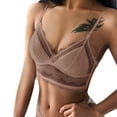 thumbnail image 3 of Lace Bras for Women Comfortable Breathable Racerback V Neck Wireless Triangle Bralettes, 3 of 4