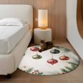 thumbnail image 2 of Round Area Rugs Collection 3 Ft, Christmas Non-Slip Residential Carpet, Winter Colorful Xmas Balls Star Pine Needles Indoor Crawling Mats Doormat Runner Rugs Play Mat for Bedroom, 2 of 8