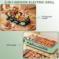 thumbnail image 6 of SUSLAS Electric Indoor Grill & Griddle, 1500W Smokeless Design with 3 Removable Nonstick Plates, Dishwasher Safe, Adjustable Temperature Control for Indoor Cooking(green), 6 of 10