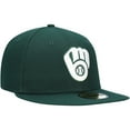 thumbnail image 3 of Men's New Era Green Milwaukee Brewers White Logo 59FIFTY Fitted Hat, 3 of 6