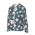 thumbnail image 2 of Rocae Blue Flower Print Breathable Sun Protection Hoodie Quick-Dry Lightweight Long Sleeve Hoodie Unisex Running Sports Shirt 3X-Large, 2 of 9