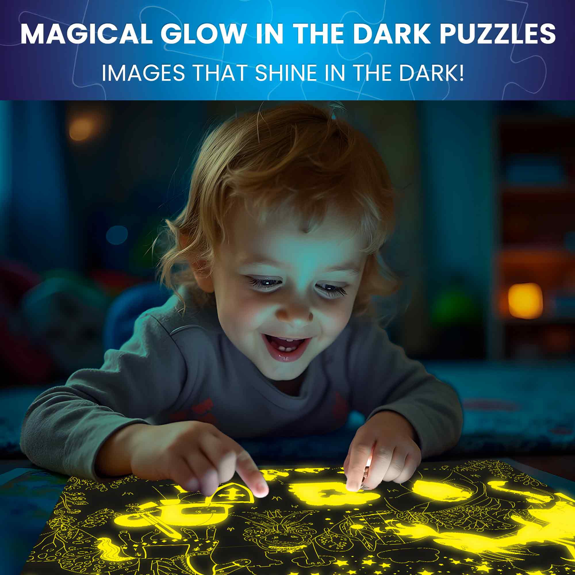 Quokka Glow-in-the-Dark Jigsaw Puzzles 4 Set – 60-Piece Puzzle for Kids Ages 3+, Bugs & Animals