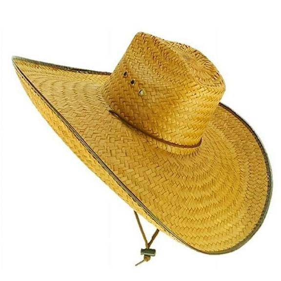 KC Large Brim Gardening Outdoors Hat, Natural Straw, Unisex, M/L, Made in Mexico