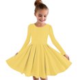 thumbnail image 7 of Annhoo Dresses for Girls Kids Solid Color Long Sleeve Casual Pleated Clothes Trendy Crew Neck Fall Winter Outdoor Dress 4-14Y, 7 of 7