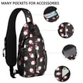 thumbnail image 2 of Sling Backpack,Black Christmas Santa Pattern Crossbody Bag with Water Bottle Holder,Waterproof Sling Bag for Men/Women with Chest Phone Holder for Hiking,Travel, 2 of 6
