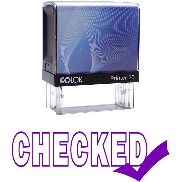 CHECKED Self Inking Rubber Stamp Custom Colop Office Stationary P20 Mini Stamper
