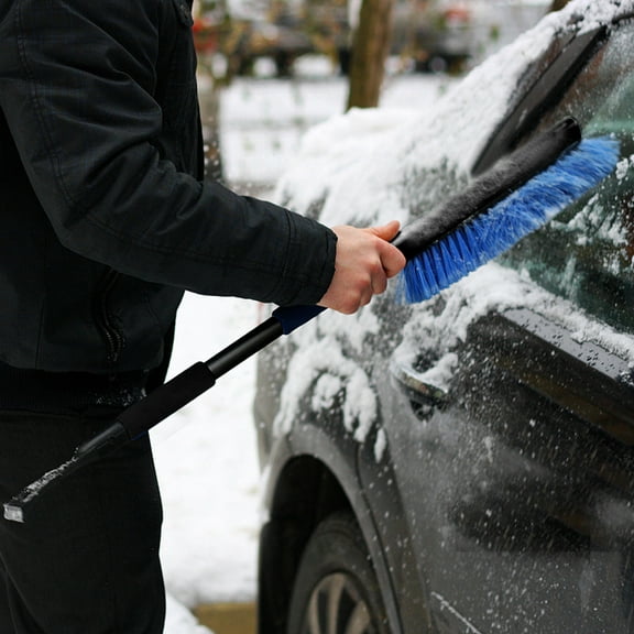 Soimiss 2 in 1 Auto Ice Scraper and Snow Brush with Plastic Shovel for Car