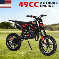 Seipouy Kids Dirt Bike-49cc Dirt Bike for Kids & Adluts with 2-Stroke, Gas Power Motocross Witg Speeds up to 25MPH, Off Road Mini Motorcycle with Front Rear Disc Brakes